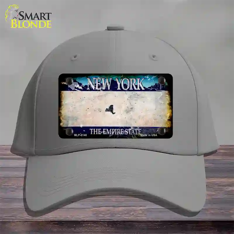 New York Rusty Blank Novelty License Plate Hat Cotton / Gray