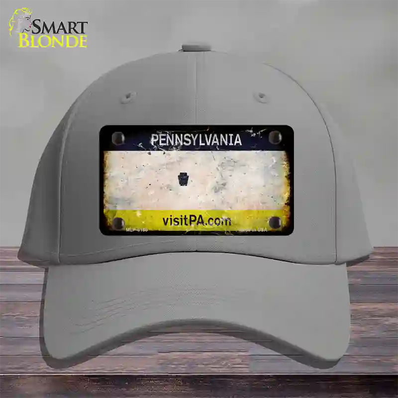 Pennsylvania Rusty Blank Novelty License Plate Hat Cotton / Gray