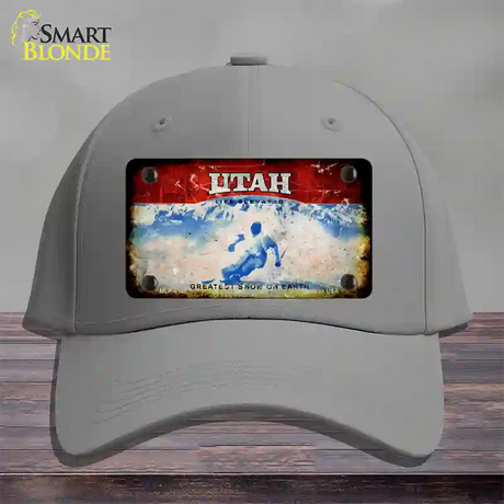 Utah Rusty Blank Novelty License Plate Hat Cotton / Gray