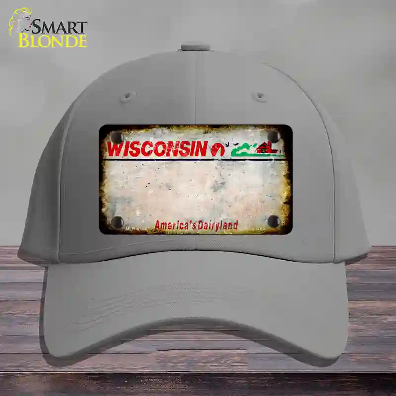 Wisconsin Rusty Blank Novelty License Plate Hat Cotton / Gray