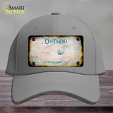 Ontario Canada Rusty Blank Novelty License Plate Hat Cotton / Gray