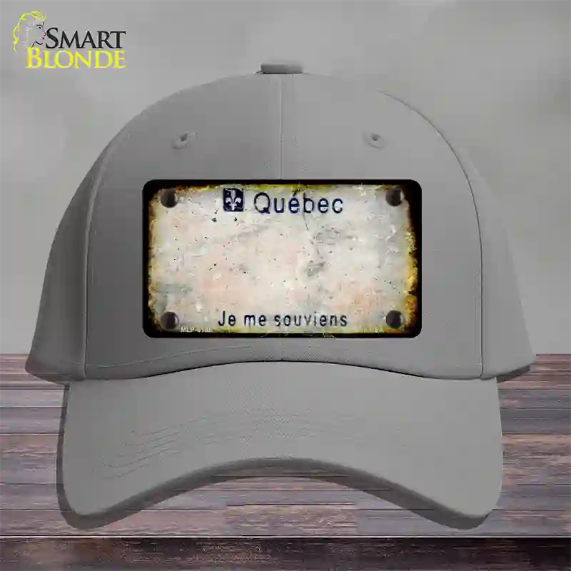 Quebec Rusty Blank Novelty License Plate Hat Cotton / Gray