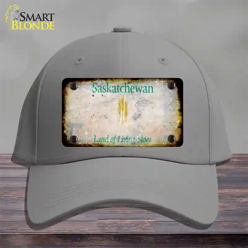 Saskatchewan Rusty Blank Novelty License Plate Hat Cotton / Gray