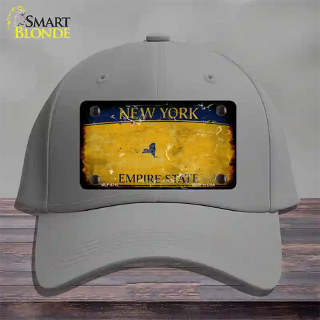 New York Yellow Rusty Blank Novelty License Plate Hat Cotton / Gray