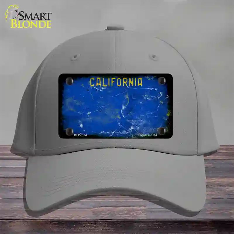 California Blue Rusty Blank Novelty License Plate Hat Cotton / Gray