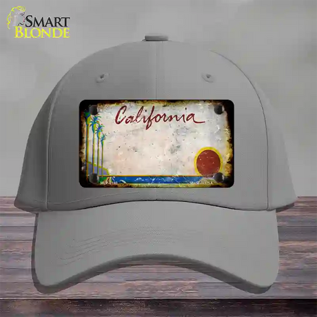 California Palm Tree Rusty Blank Novelty License Plate Hat Cotton / Gray