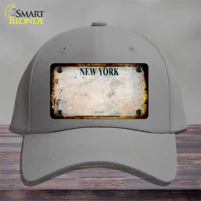 New York White Rusty Blank Novelty License Plate Hat Cotton / Gray