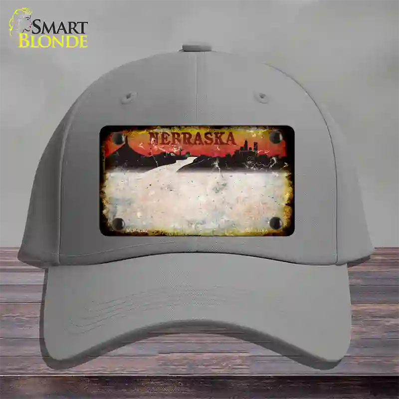 Nebraska Amber Rusty Blank Novelty License Plate Hat Cotton / Gray