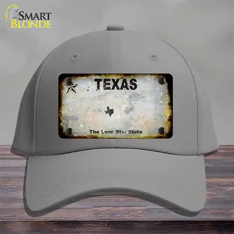 Texas White Rusty Blank Novelty License Plate Hat Cotton / Gray