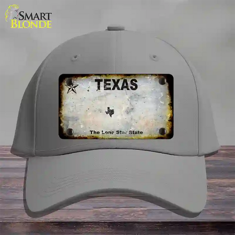 Texas White Rusty Blank Novelty License Plate Hat Cotton / Gray