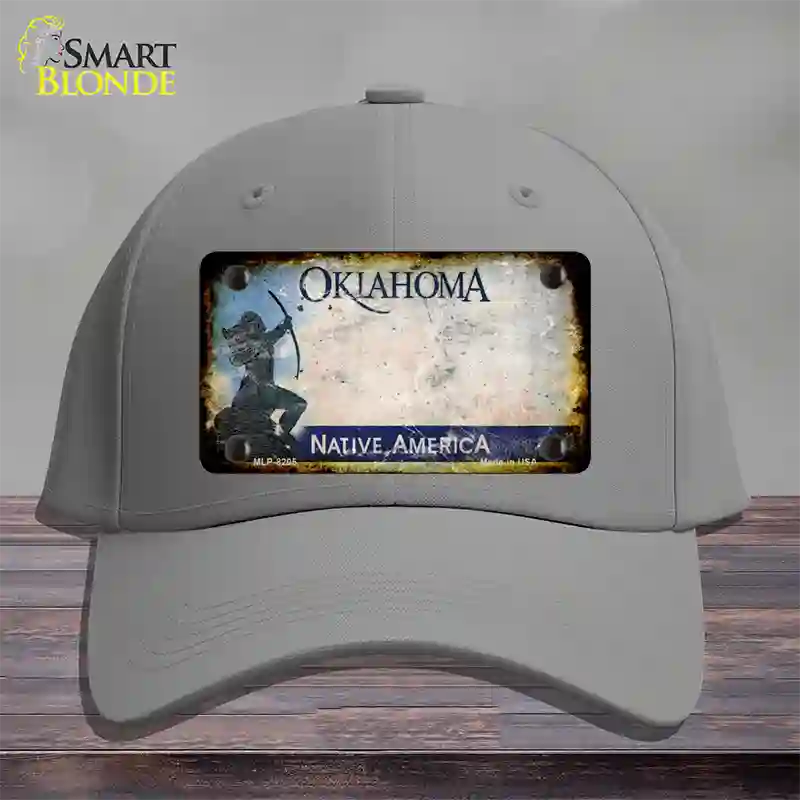 Oklahoma Arrow Rusty Blank Novelty License Plate Hat Cotton / Gray