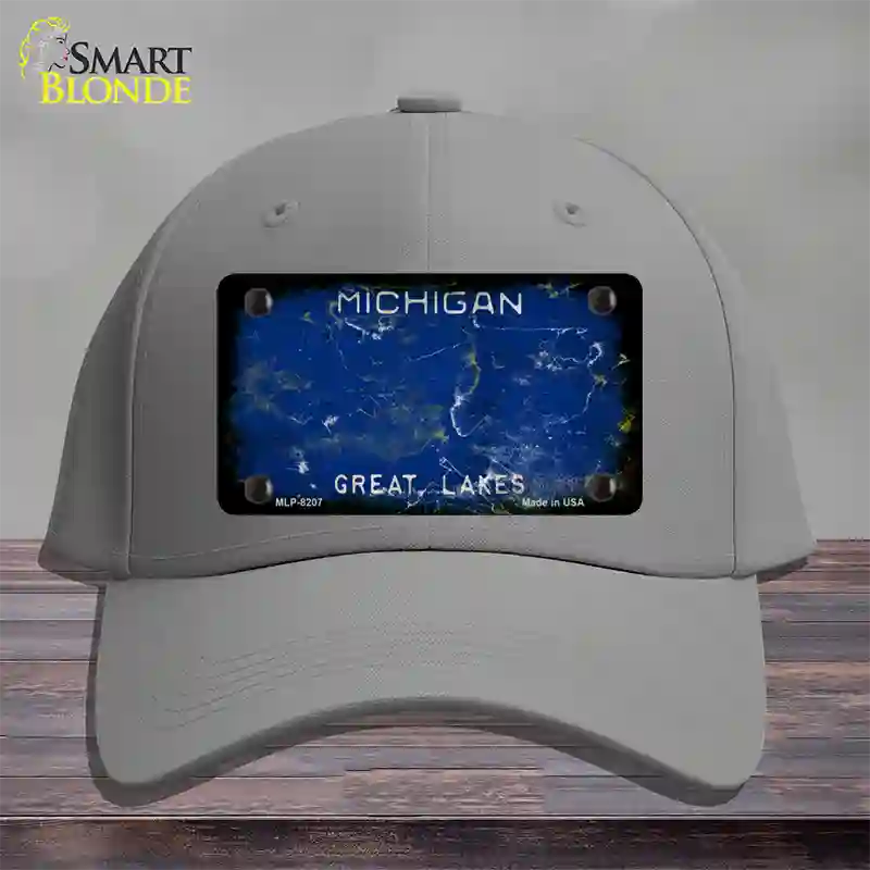 Michigan Great Lakes Rusty Blank Novelty License Plate Hat Cotton / Gray