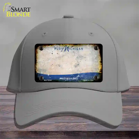 Pure Michigan Rusty Blank Novelty License Plate Hat Cotton / Gray