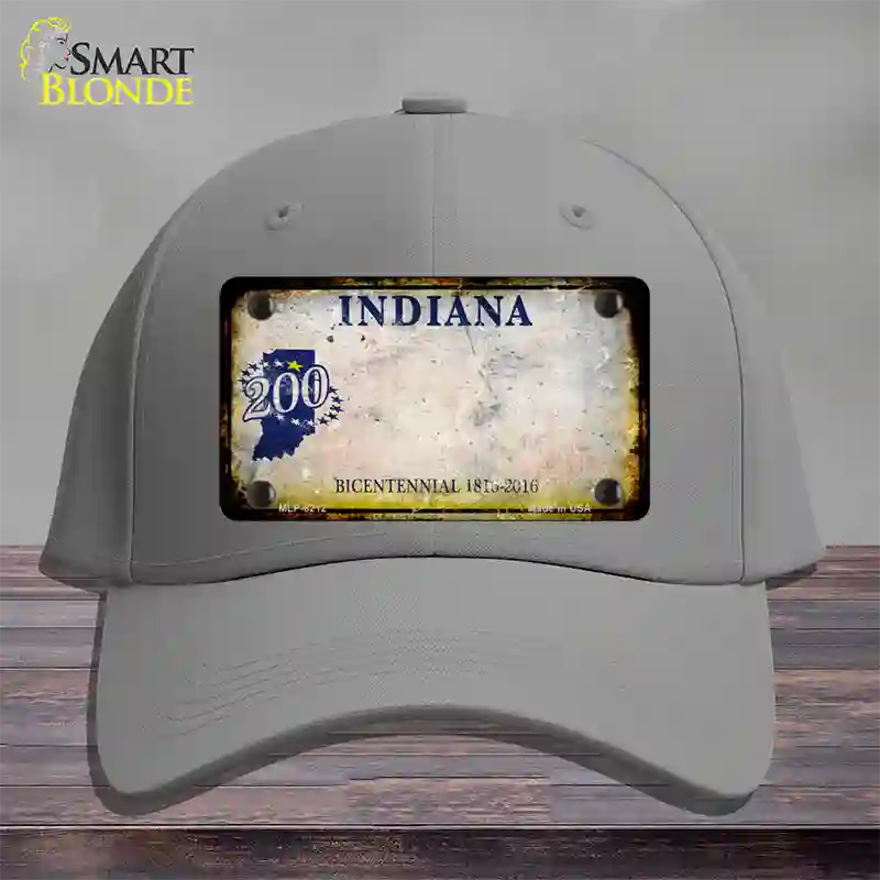 Indiana Rusty Blank Novelty License Plate Hat Cotton / Gray