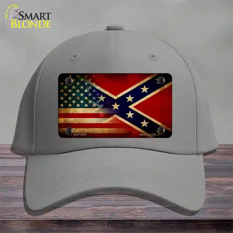 American Confederate Flag Novelty License Plate Hat Cotton / Gray