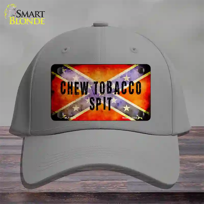 Chew Tobacco Spit Novelty License Plate Hat Cotton / Gray