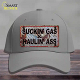 Suckin Gas Haulin Ass Vintage Novelty License Plate Hat Cotton / Gray