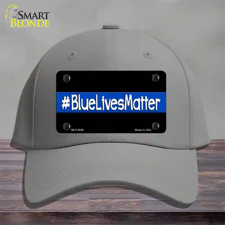 Blue Lives Matter Black Novelty License Plate Hat Cotton / Gray