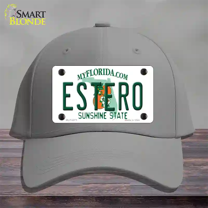 Estero Sunshine State Novelty License Plate Hat Cotton / Gray