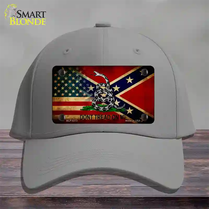 American Confederate Dont Tread Novelty License Plate Hat Cotton / Gray