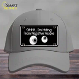 Hiding From Negative People Novelty License Plate Hat Cotton / Gray