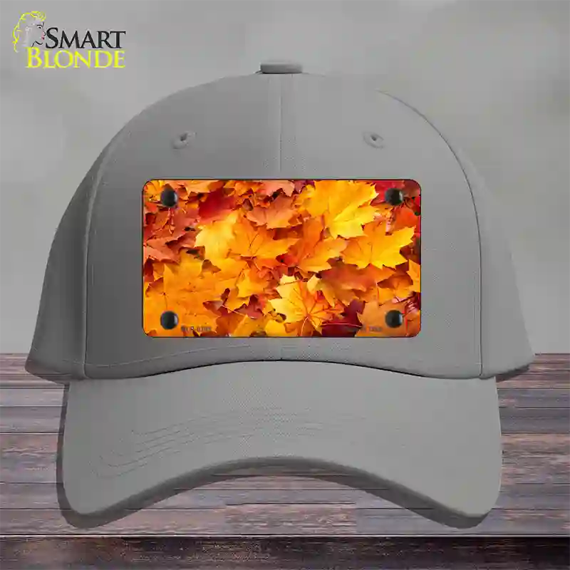 Fall Leaves Novelty License Plate Hat Cotton / Gray