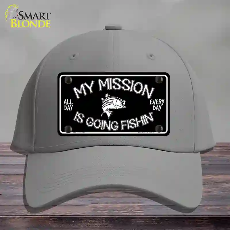 My Mission Is Fishin Novelty License Plate Hat Cotton / Gray