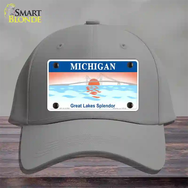 Michigan Great Lakes Blank Novelty License Plate Hat Cotton / Gray