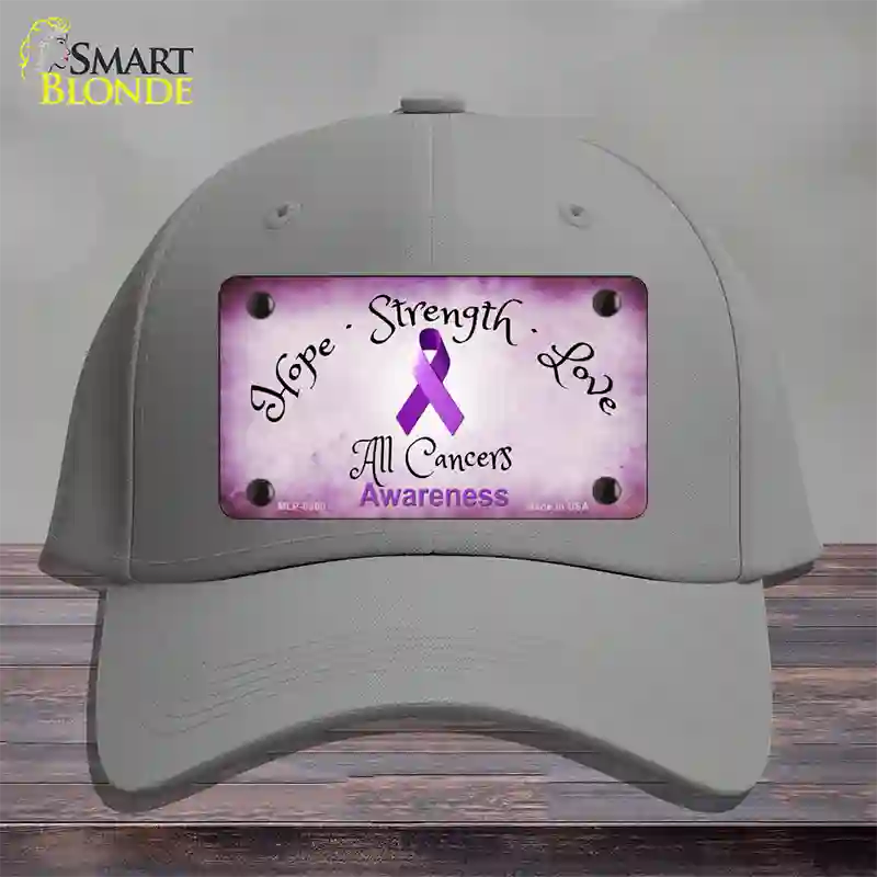 All Cancer Awareness Novelty License Plate Hat Cotton / Gray