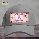 Breast Cancer Ribbon Pink Novelty License Plate Hat Cotton / Gray