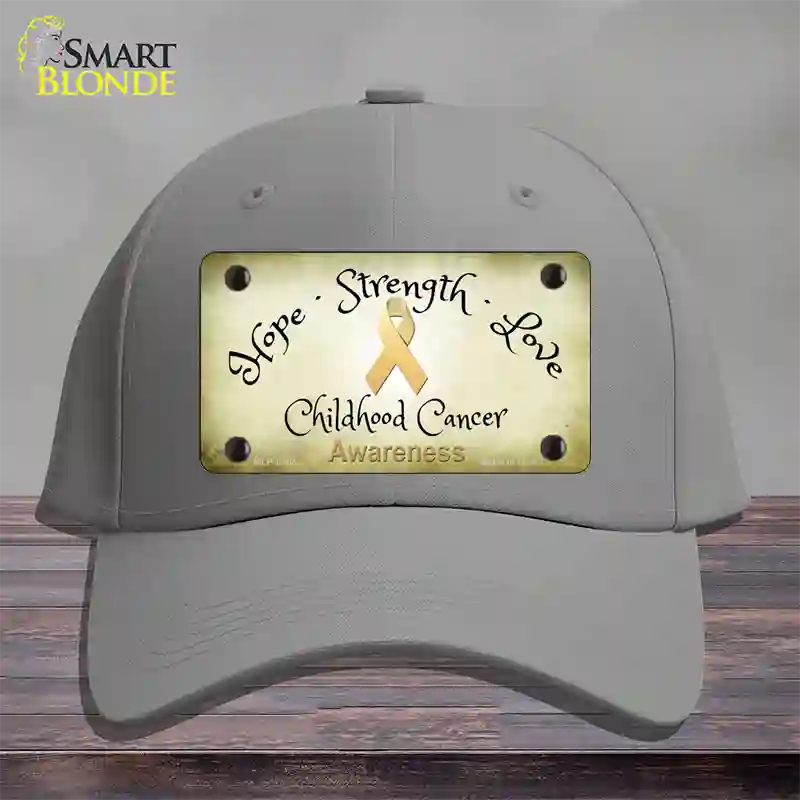 Childhood Cancer Ribbon Novelty License Plate Hat Cotton / Gray