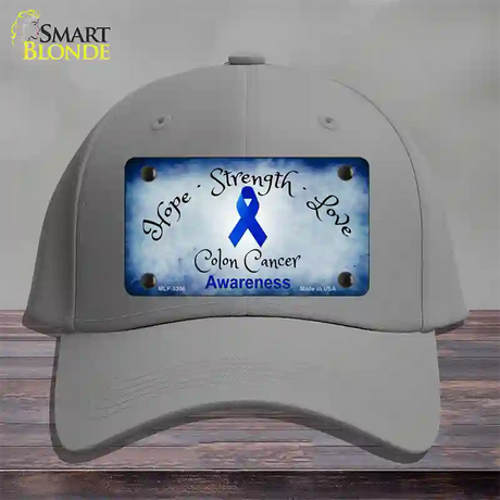 Colon Cancer Ribbon Novelty License Plate Hat Cotton / Gray