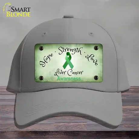 Liver Cancer Ribbon Novelty License Plate Hat Cotton / Gray