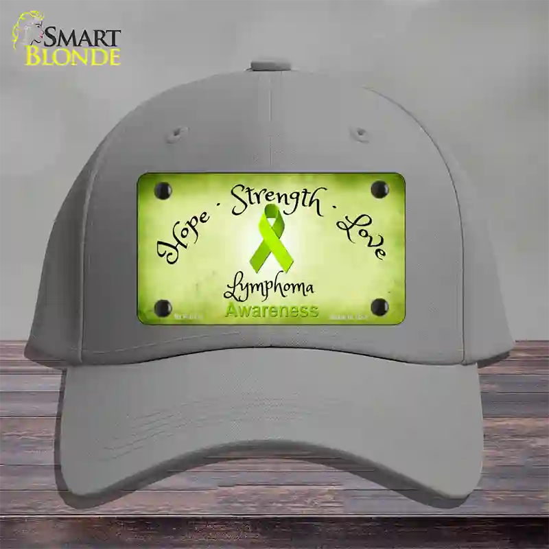 Lymphoma Cancer Ribbon Novelty License Plate Hat Cotton / Gray