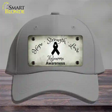 Melanoma Cancer Ribbon Novelty License Plate Hat Cotton / Gray