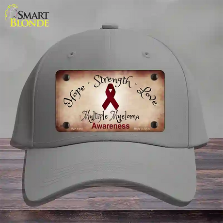 Multiple Myeloma Cancer Ribbon Novelty License Plate Hat Cotton / Gray