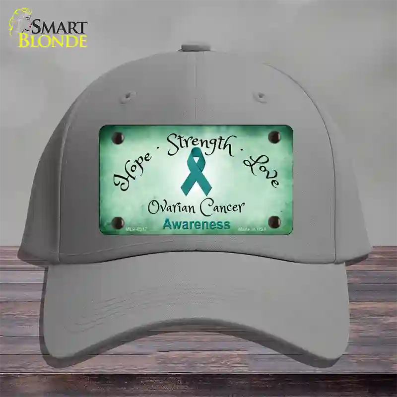 Ovarian Cancer Ribbon Novelty License Plate Hat Cotton / Gray