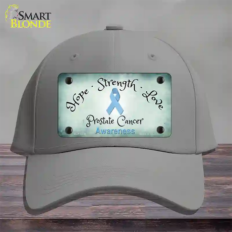 Prostate Ribbon Novelty License Plate Hat Cotton / Gray