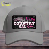 Spurs and Bling Novelty License Plate Hat Cotton / Gray