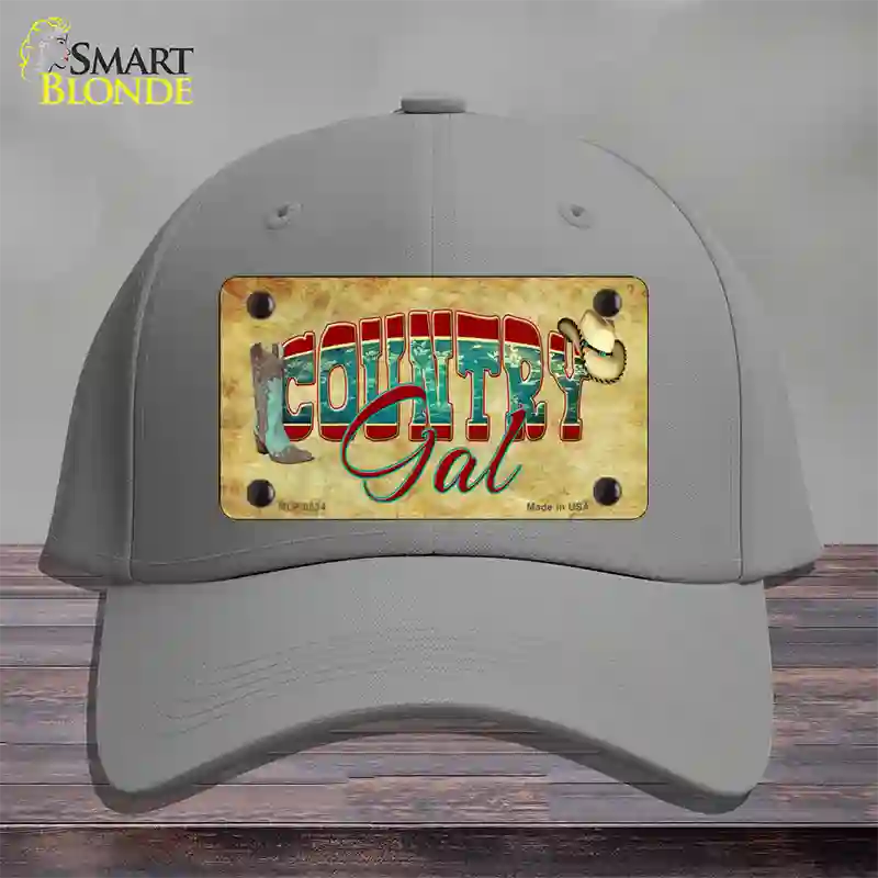 Country Gal Novelty License Plate Hat Cotton / Gray