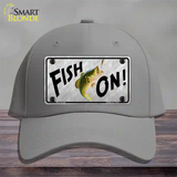 Fish On Novelty License Plate Hat Cotton / Gray