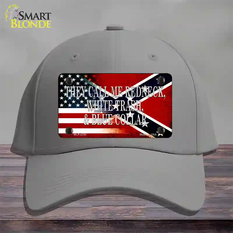 They Call Me Redneck Novelty License Plate Hat Cotton / Gray