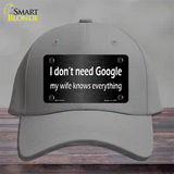 Dont Need Google Novelty License Plate Hat Cotton / Gray