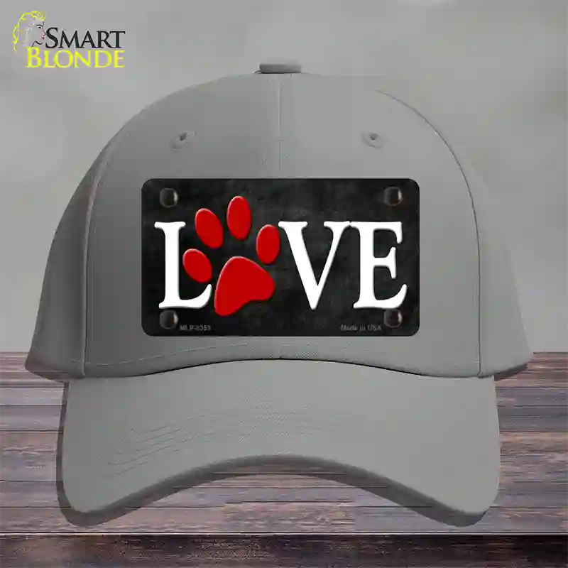 Love Paw Novelty License Plate Hat Cotton / Gray