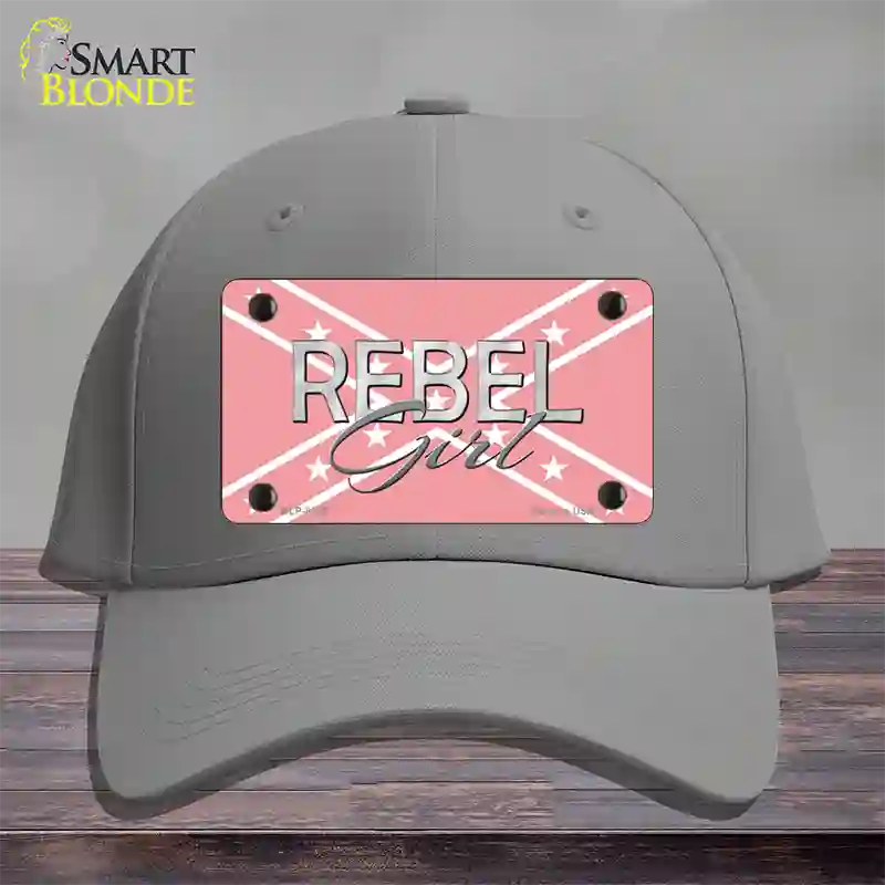 Rebel Girl Pink Novelty License Plate Hat Cotton / Gray