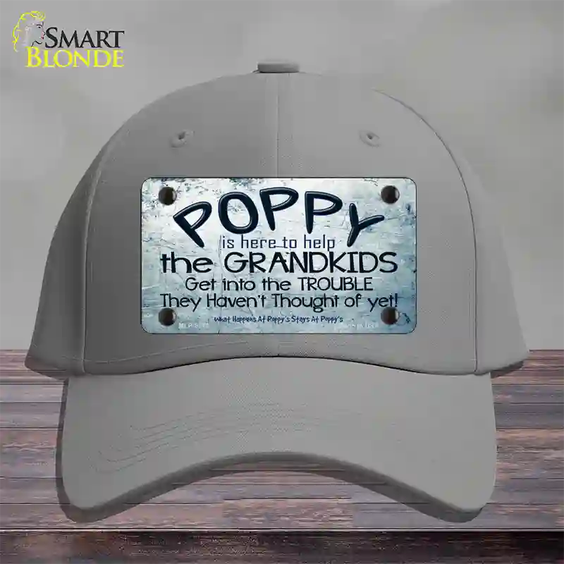 Poppy Is Here To Help Novelty License Plate Hat Cotton / Gray