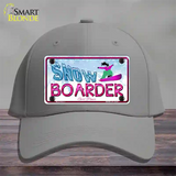 Snow Boarder Girl Novelty License Plate Hat Cotton / Gray