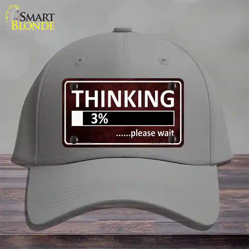 Thinking Please Wait Novelty License Plate Hat Cotton / Gray