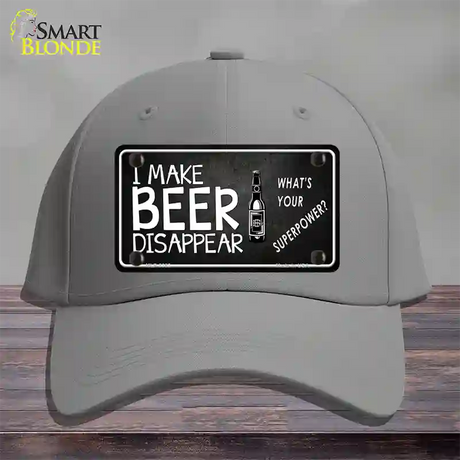 I Make Beer Disappear Novelty License Plate Hat Cotton / Gray