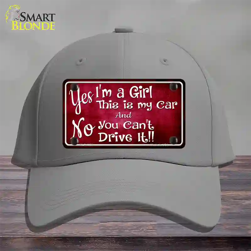 Yes Im A Girl Novelty License Plate Hat Cotton / Gray